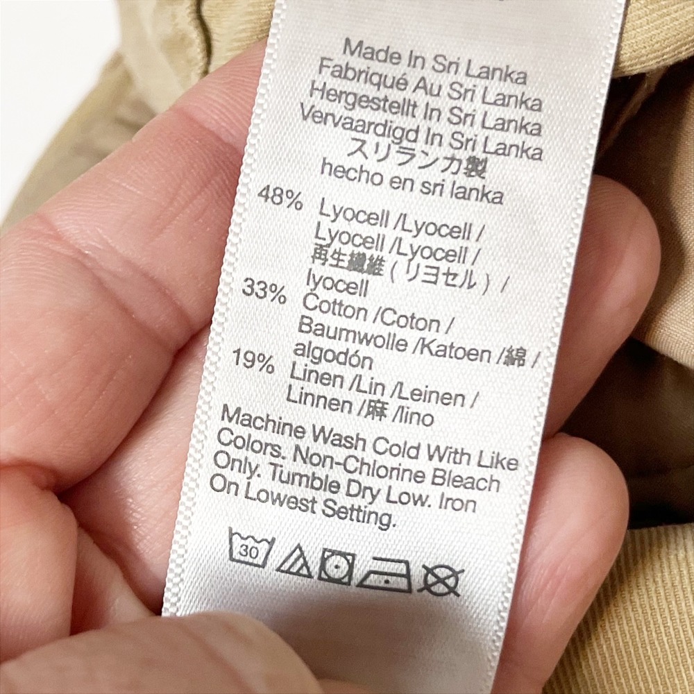 Madewell Harlow Wide Leg Pleated Trousers 14 Tan Khaki Linen Blend Pants Flowy - Picture 8 of 10